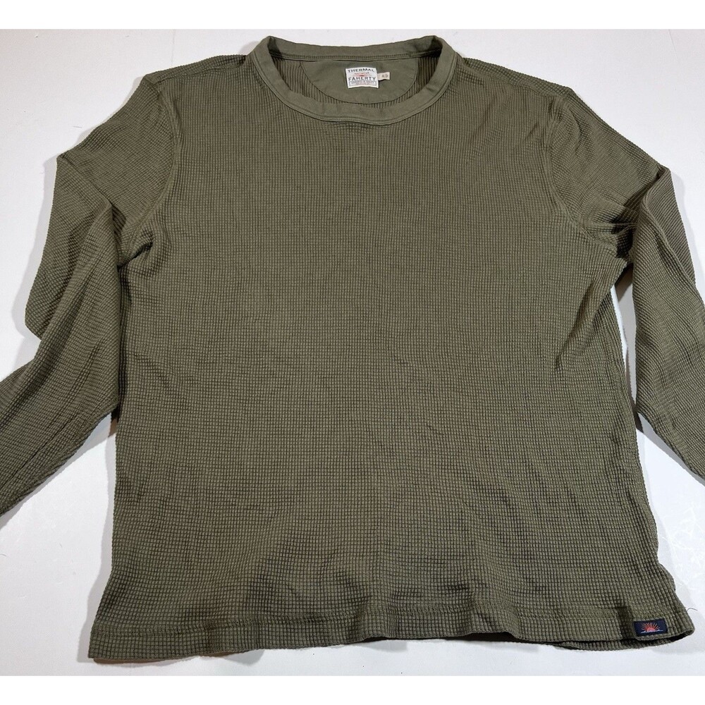 Faherty Thermal Knitwear Long Sleeve Green Shirt Men's Size XL - Picture 5 of 7